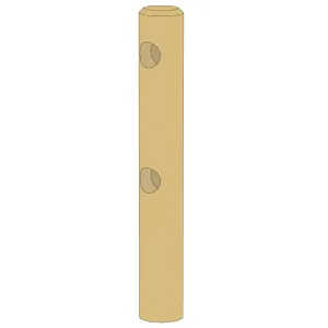 Poteau rond Traité CL4 vert Extremité de lisses D.140mm 1500mm