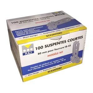 Suspente courte NT 80mm pour fourrure 18-45 - Boite de 100