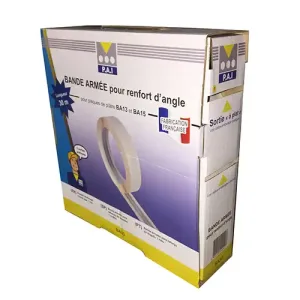 Bande armée 50mm pour renfort d'angle - Rouleau de 30m