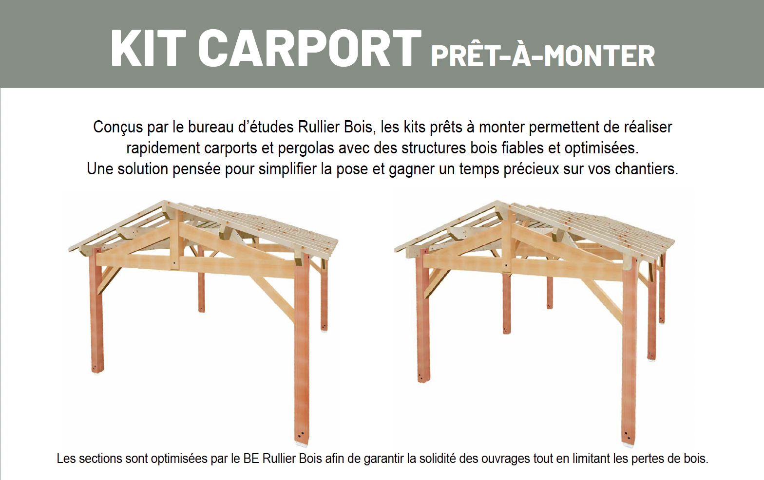 Kit carport Rullier Bois