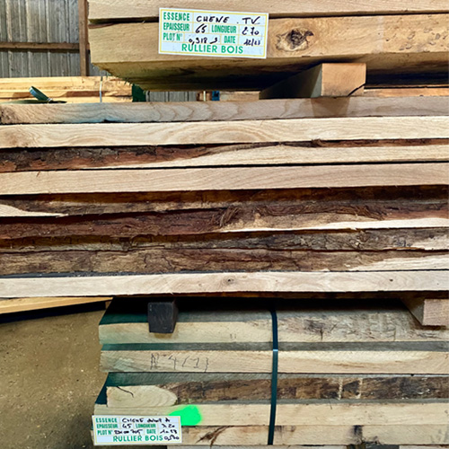 stock de chêne en sechage