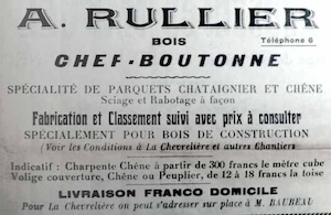Publicité Rullier Bois 1930