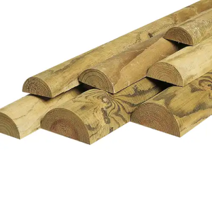 Bois demi-rond fraisé Pin Traité CL4 D.80mm 2500mm