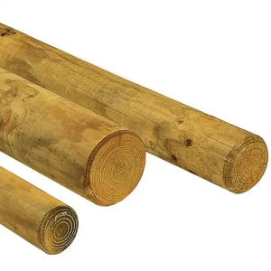 Bois rond fraisé Pin Traité CL4 D.95mm De 2000 mm à 4000 mm