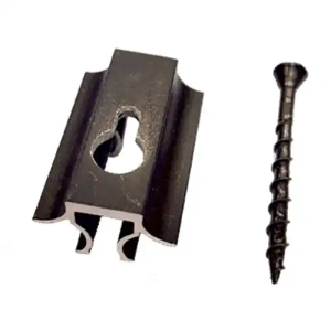 Clips démontables aluminium noir + Vis Inox pour Terrasse Silvadec - Boite de 10 pièces