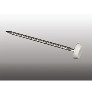 Pointes Inox 6.5cm tête PVC blanc - Boite de 100