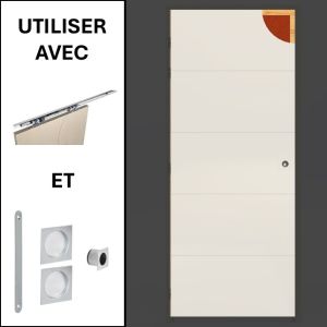 Porte GRAV140 Postformé blanc Chassis Sillage Trou coquille et tirage 830x2040mm 2040mm