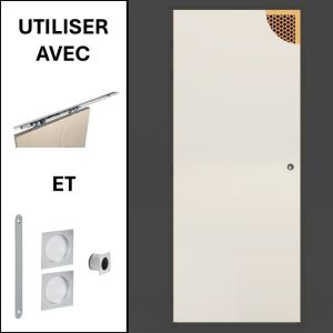 Porte ISOPLANE SILLAGE Alvéolaire blanc Trou et coquille 930x2040mm 2040mm