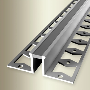 Profil même niveau 306S Epaisseur 15mm Coloris argent Joint gris 2500mm 2500mm
