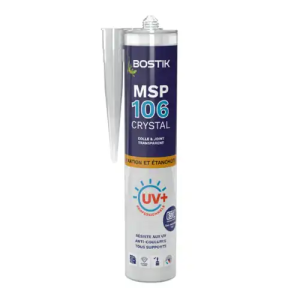 Mastic MSP 106 Invisible Polymere transparant pour fixation et étanchéité - Cartouche 290 ml