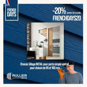 Chassis Sillage pour porte simple vantail pour cloison de 95 et 100 630x2040mm