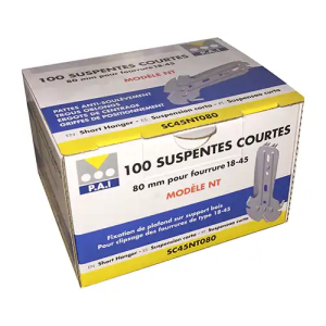 Suspente courte NT 80mm pour fourrure 18-45 - Boite de 100 