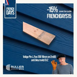 Volige Pin Traité CL2 18x200mm De 2000 mm à 3000 mm