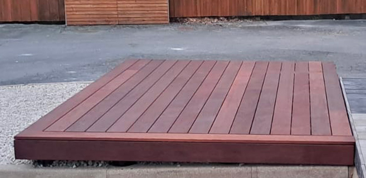 Terrasse bois terminée avec fixation invisible InfinYdeck Vetedy