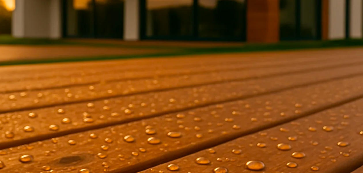 Terrasse et bardage bois ORKKA FP Bois avec traitement hydrofuge marron